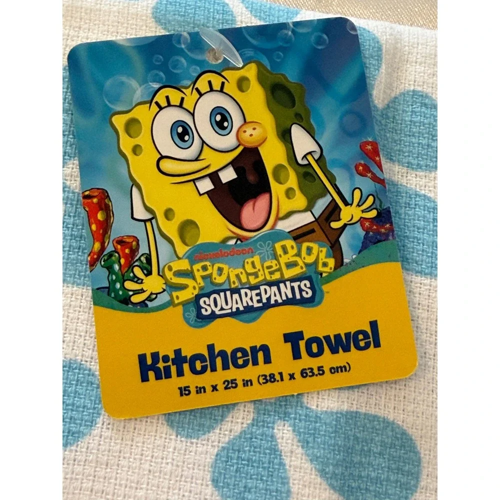 SpongeBob SquarePants 4pc Kitchen Set Oven Mitt Pot Holder Towel Mini Mitt New